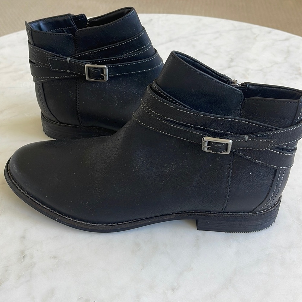 Clarks Maypearl Edie Leather Black Boots Size 10 Brand New w Tags